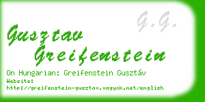 gusztav greifenstein business card